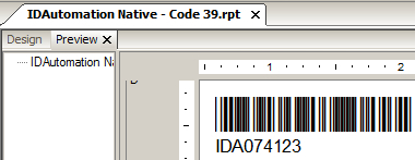 Native Crystal Reports Code 39 Barcode