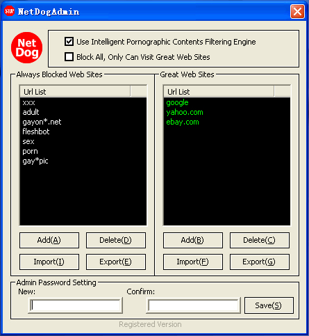NetDogSoft Internet Porn Filter
