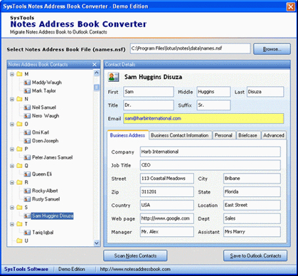 Notes Address Book Conversion