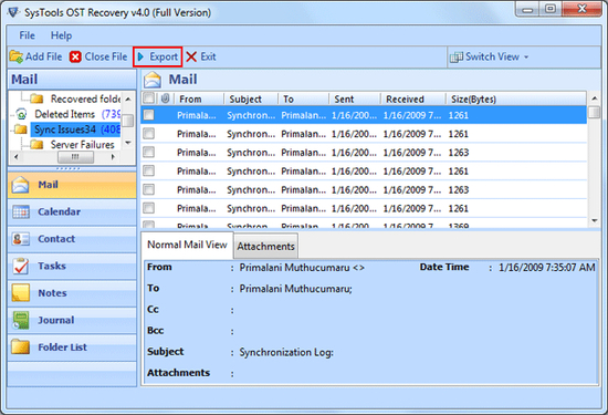 Outlook Exchange to PST