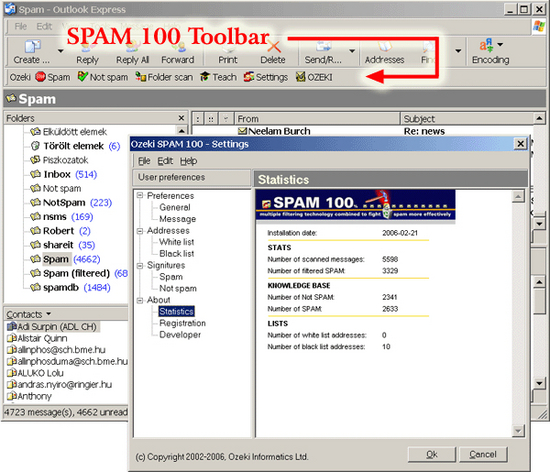 Outlook Express SPAM 100