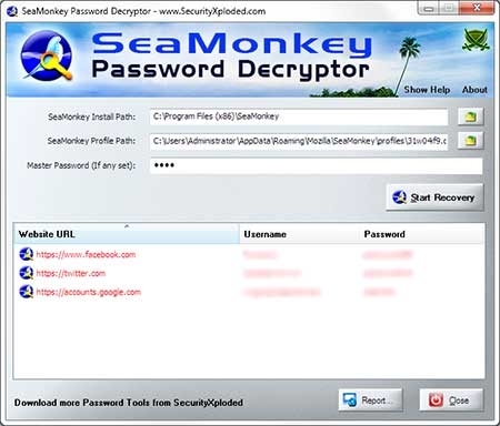 Password Decryptor for SeaMonkey