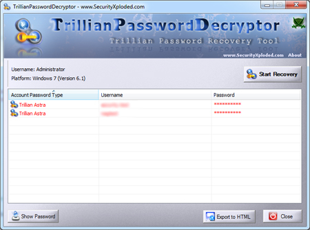 Password Decryptor for Trillian