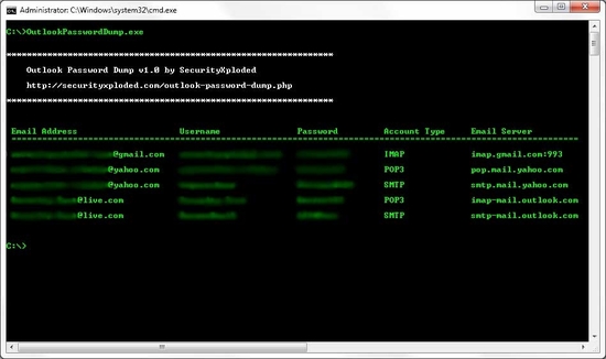 Password Dump for Outlook