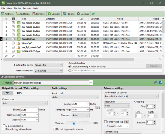 Pazera Free 3GP to AVI Converter