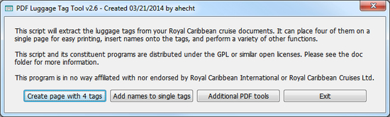 PDF Luggage Tag Tool