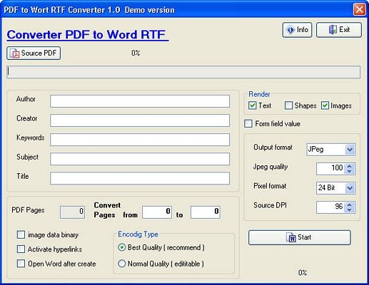 PDF to Word RTF Converter