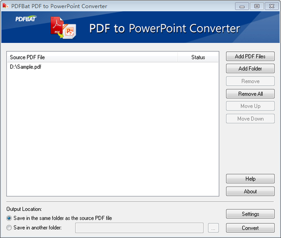 PDFBat PDF to PowerPoint Converter