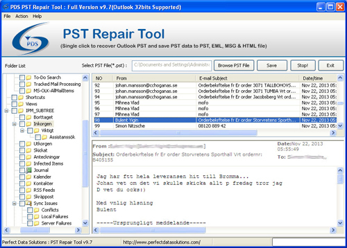 Perfect Data Solutions PST Repair