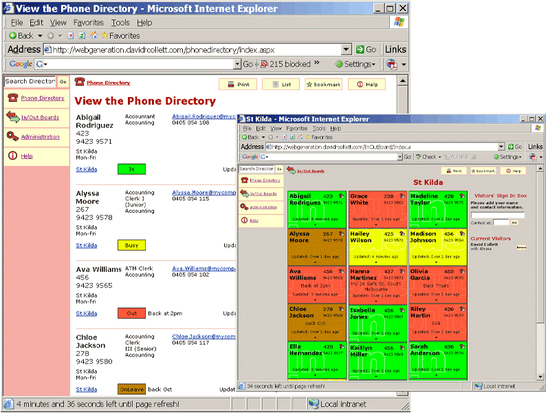 Phone Directory and In Out Board
