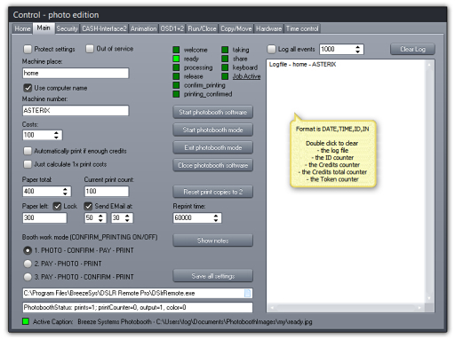 Photo booth cash control system