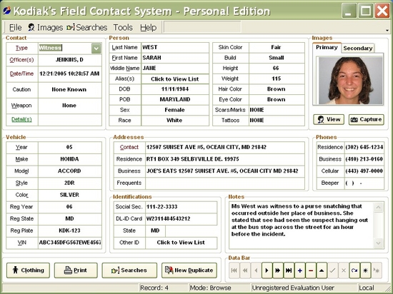 Police Field Contact Manager