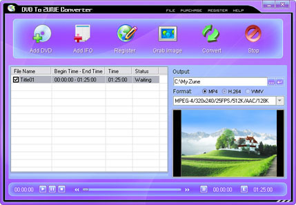 PopSoft DVD To Zune Converter