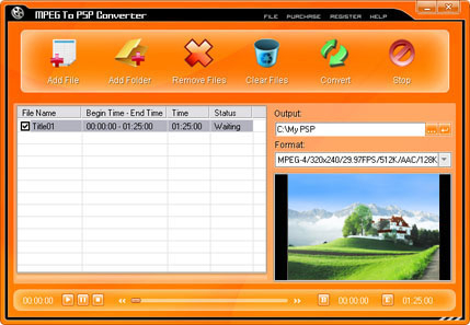 PopSoft MPEG To PSP Converter