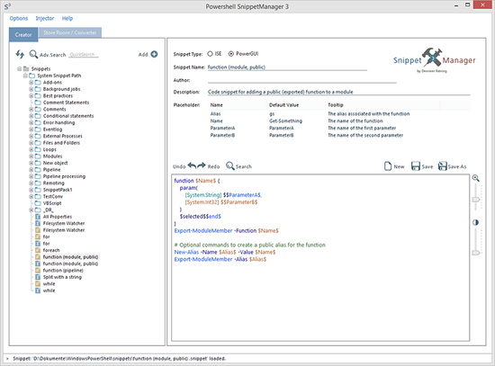 Powershell Snippet Manager and Injector