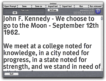 Prompt teleprompter for Mac OSX