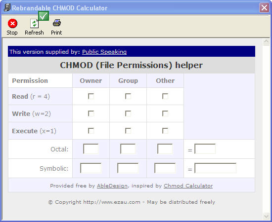 Public Speaking CHMod Calculator