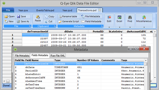 Q-Eye Portable QVD/QVX files Editor