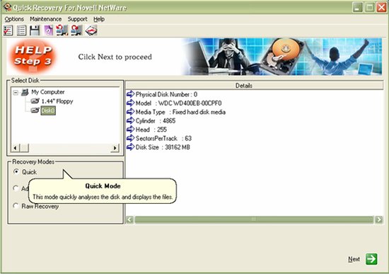 Quick Recovery Novell Data Recovery