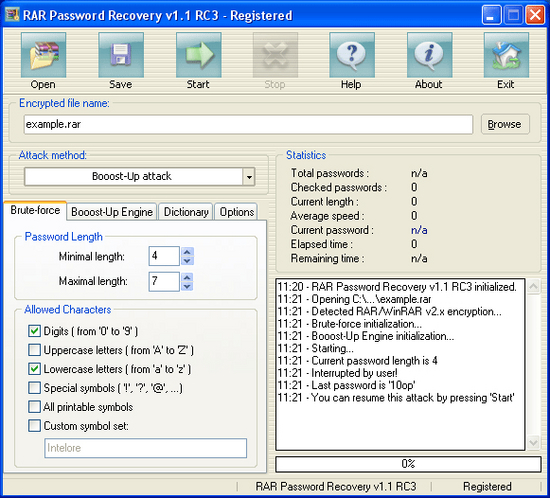 RAR Password Recovery