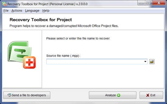 Recovery Toolbox for Project