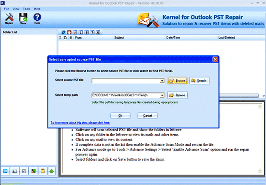 Restore Outlook PST