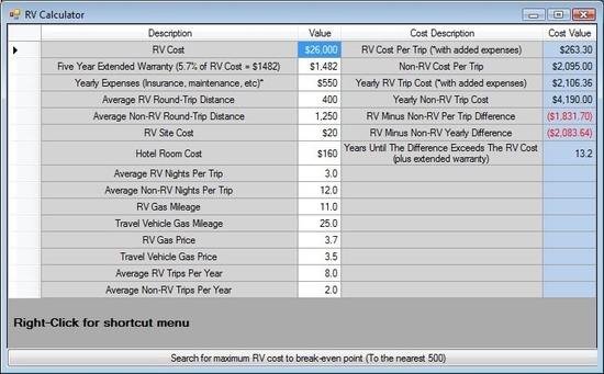 RVCalc