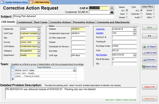 SBS Quality Database