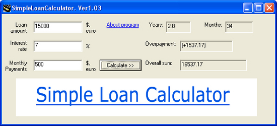 Simple loan calculator