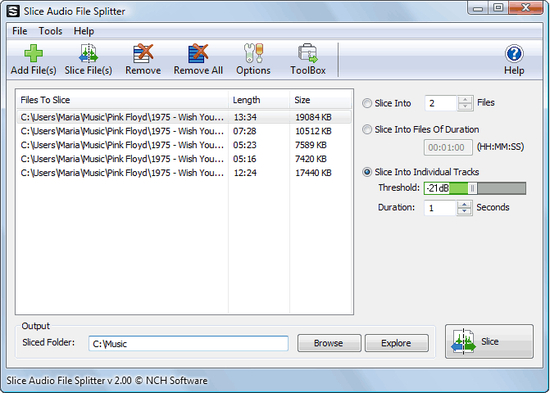 Slice Free Audio File Splitter