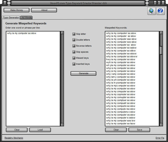 Slow-PC.com Typo Keyword Creator Premier