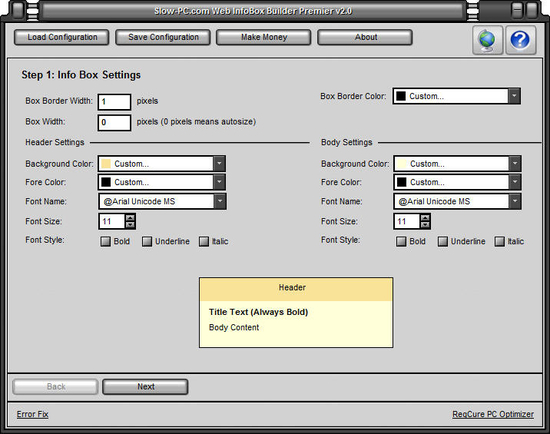 Slow-PC.com Web InfoBox Builder Premier
