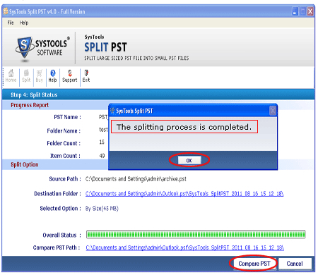 Split Large Outlook PST