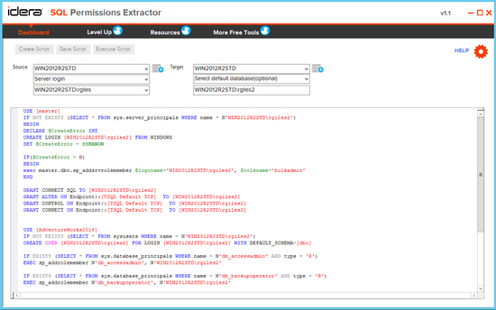 SQL Permissions Extractor