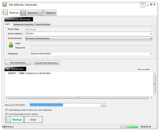 SQL Table Zip