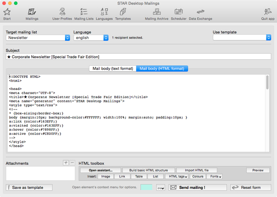 STAR Desktop Mailings for OS X