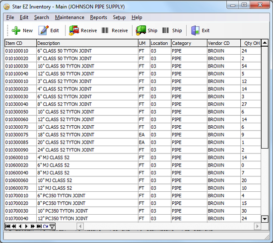 Star EZ Inventory