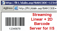 Streaming 2D Barcode Server for IIS