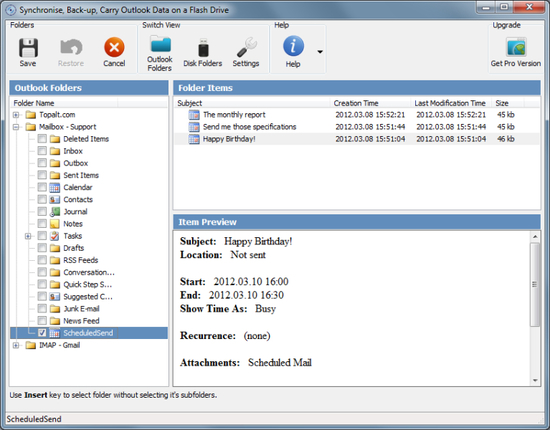 Syncsi Portable for Outlook