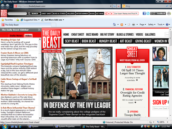 The Daily Beast Internet Explorer Theme