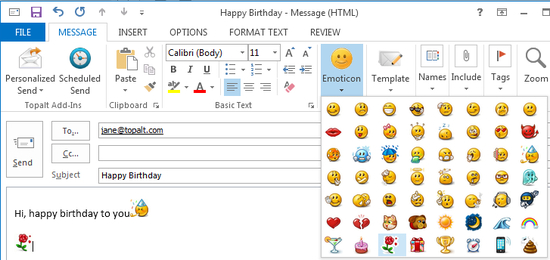 Topalt Emoticons for Outlook