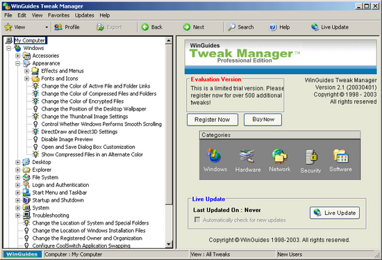 Tweak Manager