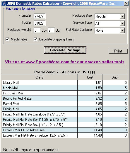 USPS Postage Rates and Tracking