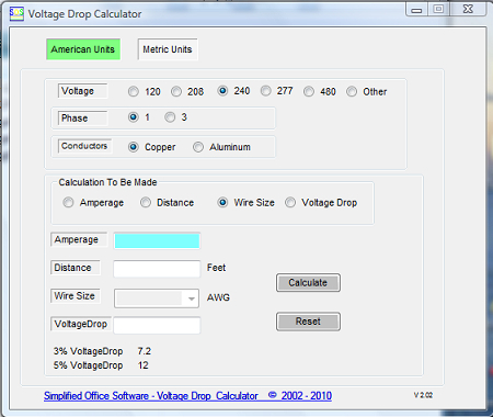 VoltageDropCalculator