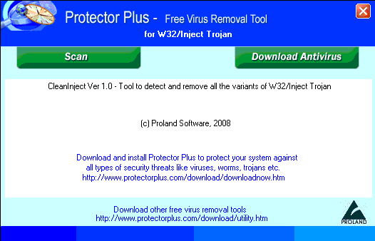 W32/Inject Trojan Removal Tool.