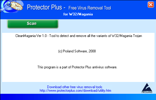W32/Magania trojan curing program.