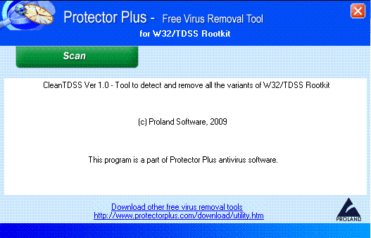 W32/TDSS Rootkit Removal Tool.