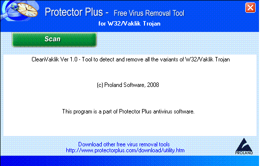 W32/Vaklik Trojan Removal Tool.