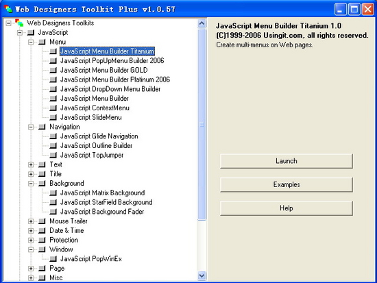 Web Designers Toolkit with NavBar