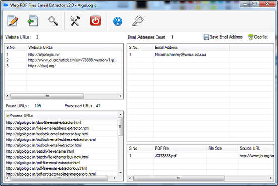 Web PDF Files Email Extractor